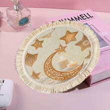 1/4/6件套精美斋月新月星形挂饰，节日主题装饰元素。可作桌垫/咖啡杯垫。 - 彩色 - 查看 6