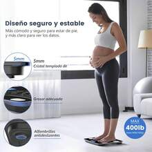 Bascula Digital Corporal,Báscula de Peso Corporal,Escala de Grasa Inteligente con Pantalla LCD,Recargable USB,Analizador de Composición Corporal,Bluetooth Smart Scale Compatible iOS y Android (Blanco) - Negro - Ver 4