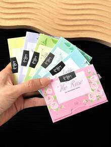 100pcs/Pack Portable Detachable Fragrant Facial Blotting Paper, Makeup Tool - Multicolor - View 2