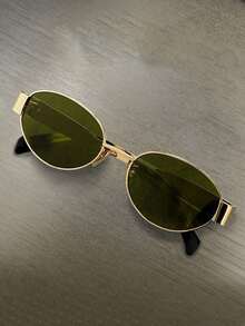 Women's Metal Frame Oval/Polygon Fashion Fashion Glasses (Half Frame), Suitable For Daily Wear, Summer Beach, Outdoor Travel And Other Outdoor Activities