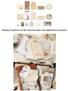 30 szt./opakowanie, estetyczny materiał w stylu vintage, suszone kwiaty w losowych kolorach i akcesoria z juty, kreatywne naklejki do scrapbookingu do pamiętnika, koperty, kubka, pudełka na prezent, idealne na Walentynki i Dzień Matki - Wielokolorowe - Zobacz 8