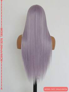 Purple Glueless Lace Front Wig | Long Straight Pre-Plucked Natural Hairline - Lavender Purple - View 4
