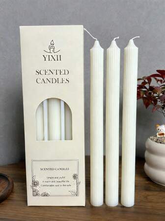 ชุดเทียนหอมก้านยาวรูปเฟือง, ทำจากขี้ผึ้งถั่วเหลืองและพาราฟิน, ผสมด้วยกลิ่นไม้จันทน์, เทียนหอมตกแต่งเดือนรอมฎอน, เทียนตกแต่งบ้านวันวาเลนไทน์, ชุดเทียนสีเบอร์กันดีหลากหลาย, ของตกแต่งเทียนกลางงานปาร์ตี้, เทียนทรงเรียวคริสต์มาส, เหมาะสำหรับเป็นของขวัญสำหรับผู้หญิง, เพื่อนสนิท และของขวัญฤดูหนาว