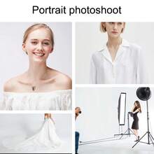 White Photo Backdrop Curtains (No Stand), White Photography Seamless Backdrops Background For Easter, Birthday Party, Wedding, Photos, Projector - White - View 5