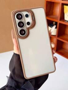 Business Lens Hidden Holder Clear Phone Case Compatible With Samsung Galaxy S26 Ultra S25 S24 Ultra S22 Ultra S23 Acrylic Transparent Shockproof Cover ﻿ - Desert Gold - View 4