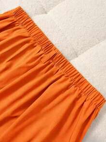 Women's Elegant Long Pleated Flare Skirt, Casual Versatile, Non-Stretch Spring - Burnt Orange - View 3