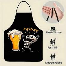 1PC Cartoon Dinosaur Apron Red Green Dinosaur Hugging Design Funny Animal Print Kitchen Apron Cute Cartoon Character Cooking Apron Family Baking Apron Creative Animal Pattern Kitchen Clothing - A - View 4