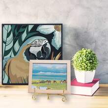 Transparent Plastic Hanging Plate Rack, Gold Electroplated Iron Art Plate Display Stand For Plates, Trophies, Clocks, Photo Albums, Painting Plates - Clear - View 7