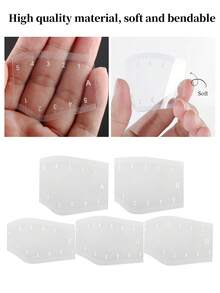 5片装可重复使用透明眉形模板 - 精准测量工具，清晰标记，适用于纹眉、修眉，适合初学者和专业人士 - 耐用易清洁，适合沙龙或家庭使用 - 边缘光滑，易于使用，附赠一支睫毛刷 - 彩色 - 查看 5