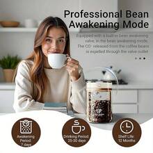 1pc Vacuum Coffee Bean Storage Canister, Providing 3 Capacity Options To Meet Different Storage Needs. One-Touch Degassing Vacuum Seal Keeps Beans Fresh & Prevents Moisture. Flip-Top Lid For Easy Open & Close. Frost & Low Temp Resistant + Detachable For Easy Cleaning. - Multicolor - View 5