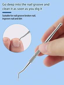 1 Set Ingrown Toenail File Stainless Steel Ingrown Toenail Removal Kit Nail Cleaner Portable Pedicure Tools,Travel And All Seasons - Multicolor - View 6
