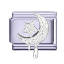 1pc Lavender Series DIY Modular Bracelet, Featuring Butterfly, Shell, Heart, Moon Elements, Rhinestone Design, Urban Casual Style, Essential For Christmas & Halloween, Autumn Tones, Local , Practical & Fashionable, Christmas Style, Charming Design, Stainless Steel Jewelry, Christmas Decor - M293579 M293580 - View 12