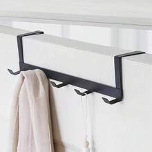 5-Hook Metal Wall Mounted Over The Door Hanger Rack, Space Saving Towel, Clothes And Accessory Storage Organizer - Suitable For Kitchen, Bathroom And Bedroom, Bathroom Towel Rack - Multicolor - View 11