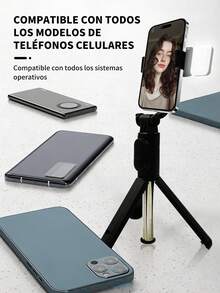 Palo de selfie Bluetooth multifuncional con trípode, 1m Palo de Selfie Inalámbrico LED, Trípode de Rotación 360° Anti-Vibración, Herramienta Fotográfica Portátil Multifuncional, Compatible con Teléfonos iOS y Android, Adecuado para Viajes al Aire Libre, Vacaciones de Verano, Transmisión en Vivo y talla grande - Unitalla - Ver 9