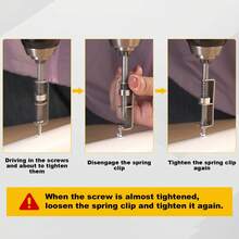 1个/2个弹簧防掉落螺丝夹 - 重型螺丝夹，单手操作，六角形，适用于电工、机械师、DIY爱好者 - 兼容电钻（机制类似于台钻） - 灰色 - 查看 5