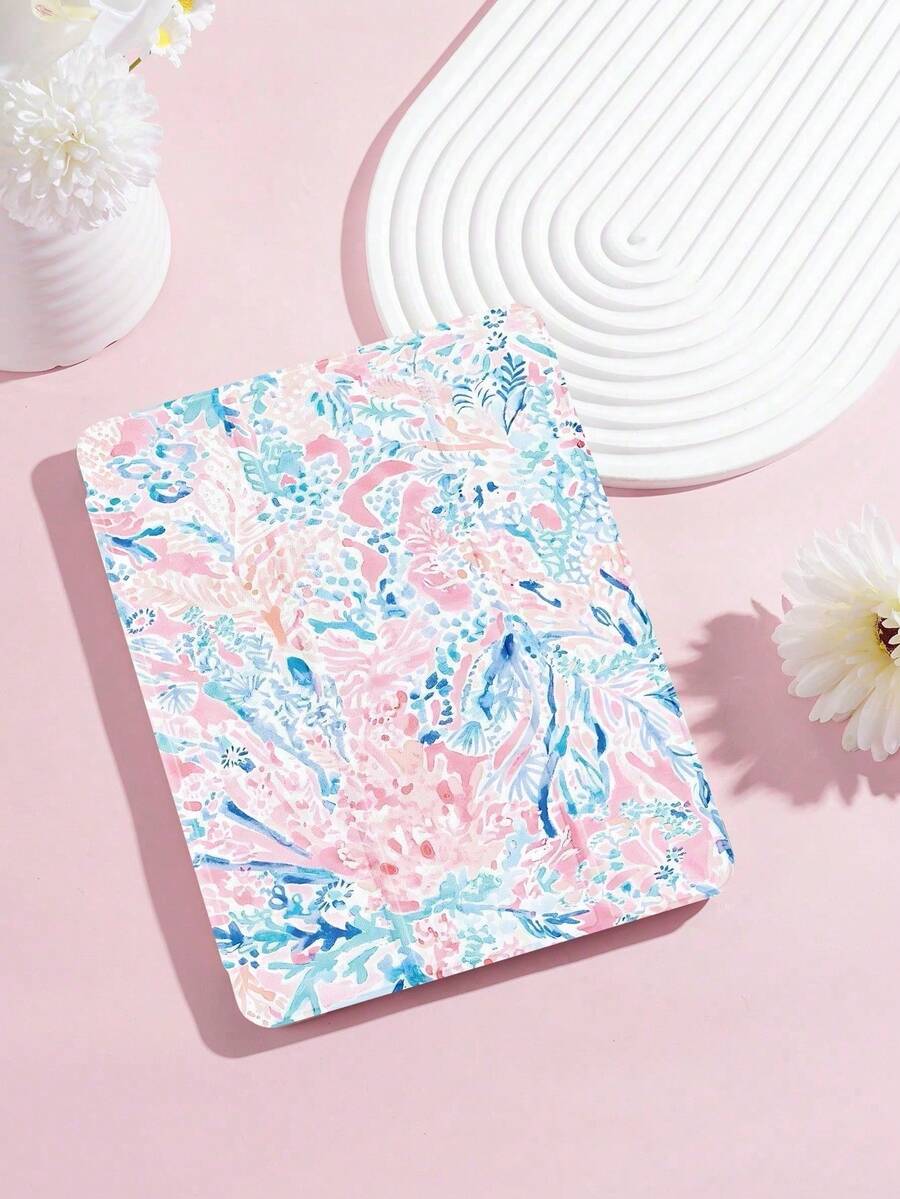 Fresh Pink Blue Watercolor Tablet Case, Compatible With IPad 9.7/10.2/10.5/10.9/12.9/Pro 11, 10th Generation, Compatible With Samsung Galaxy Tab S6 Lite 10.4-Inch, Compatible With Kindle Paperwhite 12th Gen 2024, 2022 Kindle (11th Generation), Soft And Drop Resistant, Intelligent Standing/Automatic Wake-Up/Sleep - Nhiều màu - Xem 1