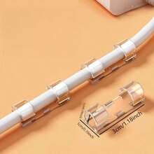 20pcs Transparent Cable Clips, Wire Organizers, Self-Adhesive Cable Holders For Desk, Wall, No Drilling Required - Transparent - View 6