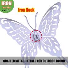4 PEÇAS Decoração de Parede de Arte em Metal Vazado em Formato de Borboleta, Escultura de Parede de Arte em Ferro Vibrante e Resistente à Ferrugem de 16 cm, Ornamento Decorativo Suspenso para Jardim, Pátio, Quintal, Varanda, Cerca - Presente Perfeito para Família, Amigos, Inauguração e Dia das Mães - Estilo A - Visão 5