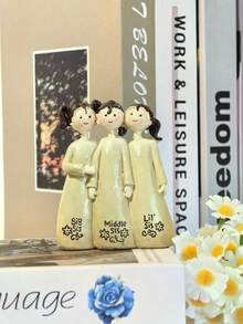 1pc Friendship Angel Figurine With Star, Resin Sisters Sculpture, Classic Style With Inspirational Quote, Indoor Tabletop Or Outdoor Garden Decor, Thoughtful Gift For Best Friend - Multicolor - View 11