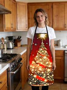 1 chiếc tạp dề cỡ lớn mừng năm mới - Tạp dề nhà bếp ngày lễ, in hình cây thông Noel linh thiêng lấp lánh - Tạp dề nấu nướng bằng polyester bền chắc, thích hợp cho việc làm bánh, trang trí bánh quy trong dịp lễ - Món quà năm mới lý tưởng, unisex, cần thiết cho đầu bếp tại gia - Trang phục trang trí ngày lễ dễ vệ sinh, thiết kế vui nhộn, đường may chất lượng. - Nhiều màu - Xem 2
