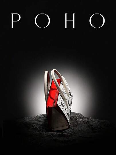  POHO品牌奢华定制字母中号手提包 - 白色