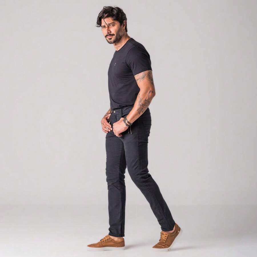 Zune Men's Slim Fit Twill Pants - Teal Blue - View 1