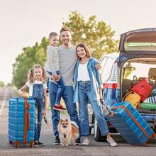 4 Piece Luggage Set 16/20/24/28 Inch Hardside Lightweight Suitcase With Spinner Wheels (Purple) - Màu da nâu xanh da trời - Xem 8