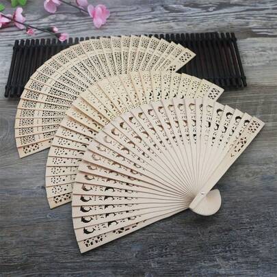 Foldable Fan, Unisex Wooden Hand Fan, Durable And Easy To Clean Material, Suitable For Wedding Gifts, Daily Life, Ramadan And Other Festivals, Keep You Cool In Summer