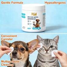 PC Petclear Pet Eye Wipes, Gently Cleanse And Wipe Away Eye Discharge, Tear Stains And Debris Around Pet's Eyes, Maintain Eye Hygiene And Comfort, Convenient And Effective Cleaning Without Water - White - View 12