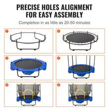 5FT Trampoline For Kids, 60" Indoor Outdoor Trampoline With Safety Enclosure Net, Basketball Hoop And Ocean Balls, Mini Toddler Recreational Trampoline Birthday Gifts For 3+ Years Kids - Royal Blue - View 6
