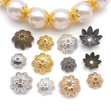 100pcs/Pack 8-10mm Plated Lotus Cup Spacer Caps, DIY Jewelry Findings For Bracelets, Necklaces And Beading. - Lotus - View 2