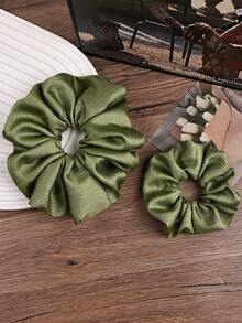 2个/套 优雅超大波点发圈，常规尺寸和特大尺寸，适合女性扎马尾辫、装饰头发、发绳、发圈 - 彩色 - 查看 6