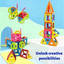 Bộ đồ chơi nam châm cho trẻ em, khối xây dựng nam châm, đồ chơi giáo dục STEM, giúp phát triển khả năng thực hành và sáng tạo của trẻ, khối xếp hình STEM, món quà sinh nhật hoàn hảo với nhiều hình dạng khác nhau. - Nhiều màu - Xem 7