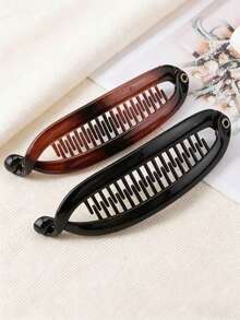 1/2/4 Pcs 4.3 Inch Curly Amber Banana Hair Scrunchies, French Elegant High Crown Hair Clips, Twist Hair Clips, Gifts, Travel, Women Gifts, Hair Accessories, Christmas Stocking Stuffers