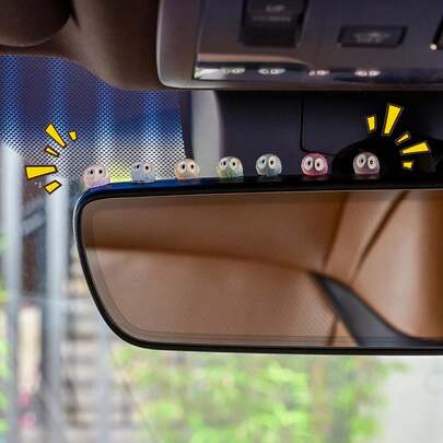 6/7/8 Lindos Espíritus del Hollín, Accesorios de decoración interior automotriz para espejo retrovisor y tablero, Decoración de anime linda para el hogar, jardín, oficina, Adornos divertidos (Multicolor)