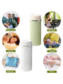 4 In 1 Travel Bottles For Toiletries - Refillable, Leak Proof, Portable Containers For Shampoo Lotion Conditioner Cream - Transparent With Scale And Label - For Business Trips Gym Camping (Green) - 綠色 - 查看 4