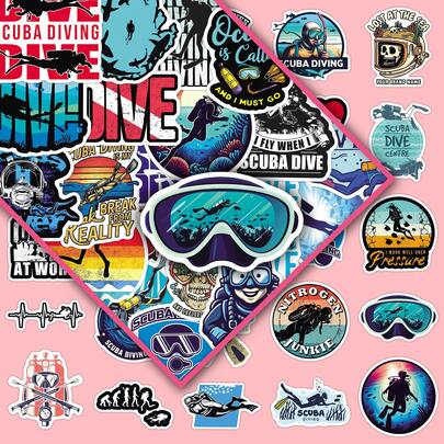 50 buc autocolante graffiti cu desene animate pentru sporturi nautice în aer liber, decorative pentru cască, oglindă, plic