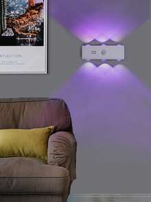 1个全新智能感应灯，无需钻孔，磁吸式环境灯，可充电夜灯，猫眼壁灯 - 彩色 - 查看 6