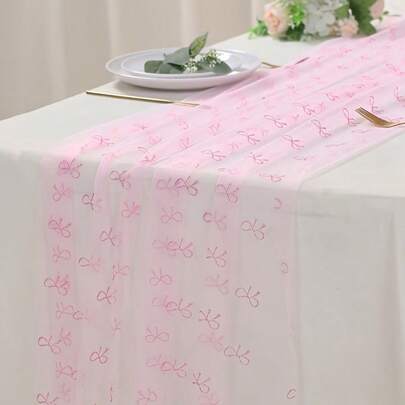 Tela de tul con lazo rosa brillante, adecuada para tela precortada, vestido de novia, falda de vestido, mantel y otras prendas de vestir