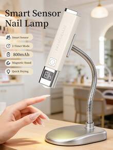 1个可充电迷你UV LED美甲灯，适用于凝胶美甲，快速干燥美甲固化灯，UV LED凝胶指甲油烘干机，美甲工具，可充电沙龙设备 - 白色 - 查看 3