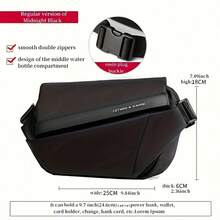 Men's Oblique Shoulder Bag, Functional Cycling Bag, Fashion Messenger Bag, Commuter One Shoulder Bag - Grey - View 7