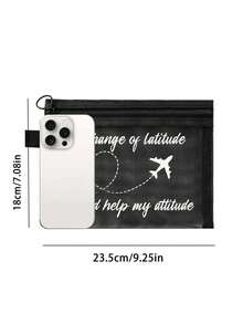 Mesh Nylon Printed Women'S Portable Makeup Bag ,Portable Multipurpose Cosmetic Bag, Airplane Pattern Print Makeup Bag, Women'S Makeup Bag Travel Toilet Organizer,Mesh Travel Toiletry Bag With 'A Change Of Latitude Would Help My Attitude' Quote & Airplane Graphic - Transparent Cosmetic Pouch For Travel, Toiletries, And Organization,Back To School Doctor Teacher Gift - Multicolor - View 10