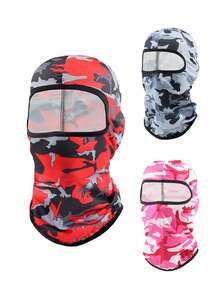 1pc/2pcs Unisex Solid Color Camouflage Balaclava Face Mask, Breathable Outdoor Sports Neck Gaiter, Suitable For Daily Outings, Cycling, Hiking, Fishing And More - Multicolor - View 7