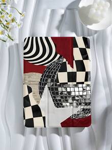 Tablet Protective Case With Black And White Abstract Grid Pattern, Compatible With IPad 9.7/10.2/10.5/10.9/12.9/Pro 11, 10th Generation, Compatible With Samsung Galaxy Tab S6 Lite 10.4-Inch, Compatible With Kindle Paperwhite 12th Gen 2024, Kindle (11th Generation) Released In 2022, Kobo Clara Color, Soft Fall Protection, Smart Stand/Automatic Wake-Up/Sleep - Multicolor - View 3