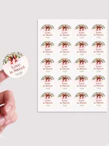 Personalized Custom Text, "Love Is Sweet", Wedding Cookie Favor Labels, Christmas Wedding Cookie Favor Stickers, Wedding Cookie Labels, Thank You Stickers, Holiday Party Stickers - Multicolor - View 5