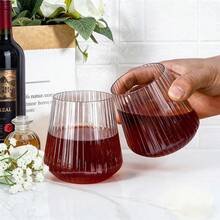 40 Pack Plastic Wine Glasses 12oz Disposable Cocktail Glasses Cups For Weddings Bars Holidays Party Daily Use - 40Pcs Clear - View 3
