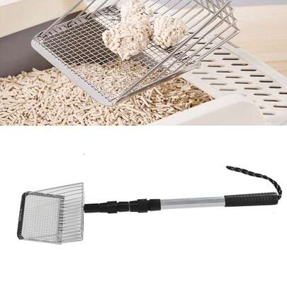 Skopa i rostfritt stål för hönsgödsel: non-stick, utdragbar och med långt handtag för enkel rengöring av hönshuset. Verktyg och tillbehör.