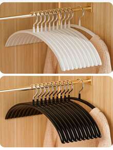 10个加厚防滑衣架 - 半圆形金属衣架，适用于卧室、宿舍和衣柜存放干湿衣物
