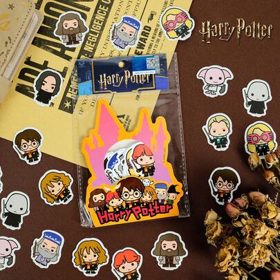  20 Sheets Vintage Harry Potter Stickers, Hogwarts House Crests & Character Icons Waterproof Vinyl Decals For Journals, Tech Cases, DIY Scrapbooking - Perfect Gift For Fans