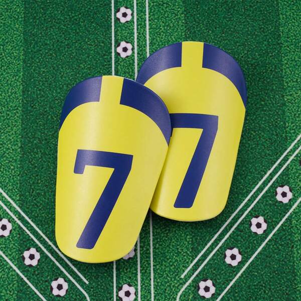 1 Pair Mini #7 Football Training Shin Guards, Comfortable, Durable, Reusable For Practice And Match